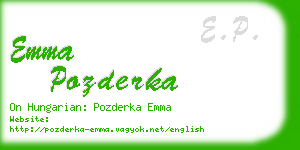 emma pozderka business card